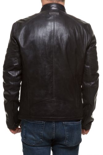 blouson cuir redskins col motard