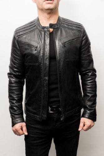 blouson cuir noir redskins