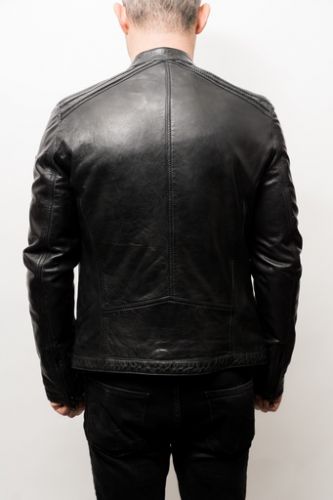 Blouson cuir agneau Redskins Jagger mojito noir.