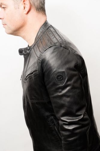 Blouson cuir agneau Redskins Jagger mojito noir.