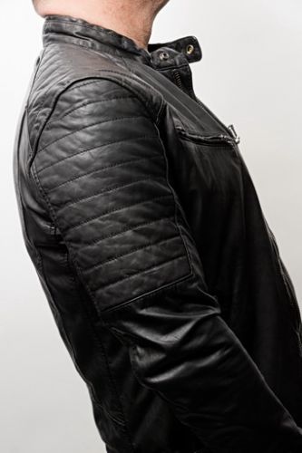Blouson cuir coupe motard