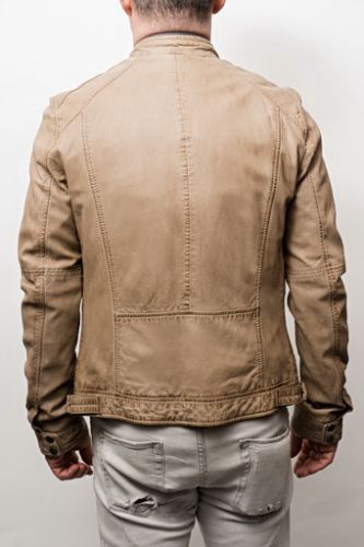  Blouson cuir Oakwood Casey beige.