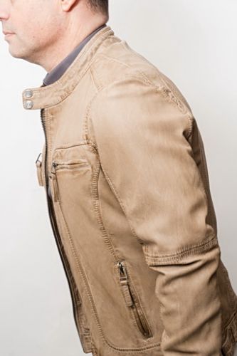  Blouson cuir Oakwood Casey beige.