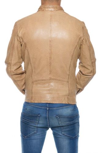 blouson cuir couleur cognac