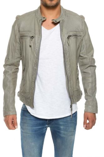  Blouson cuir Oakwood Casey gris.