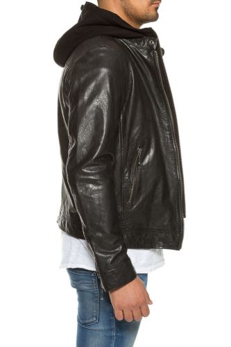 Blouson cuir homme Daytona Gray noir.