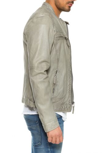  Blouson cuir Oakwood Casey gris.