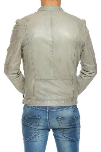  Blouson cuir Oakwood Casey gris.