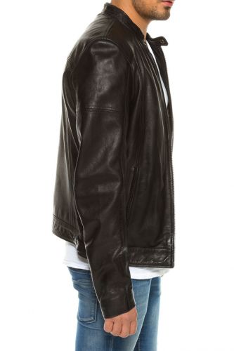 blouson cuir col motard