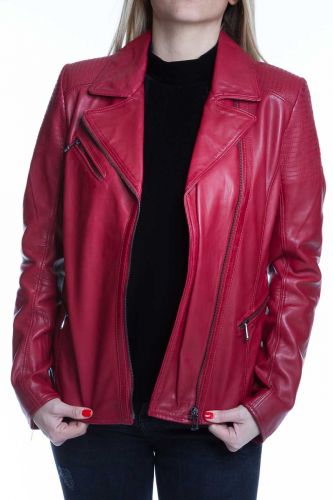 perfecto rouge en cuir