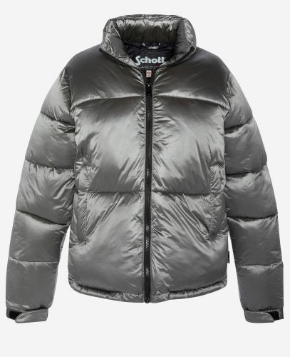 DOUDOUNE FEMME EFFET BRILLANT SCHOTT BELSTARSHW GRISE