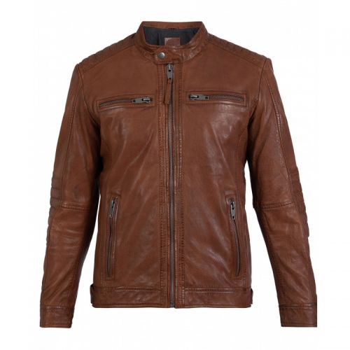 BLOUSON EN CUIR VÉRITABLE OAKWOOD BERLIN6 WHISKY