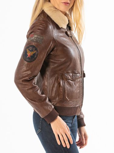 BLOUSON AIR PILOT FEMME ROSE GARDEN COL AMOVIBLE