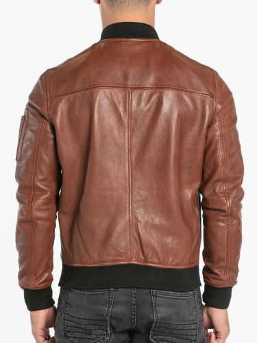 JETO BLOUSON CUIR COGNAC DAYTONA 