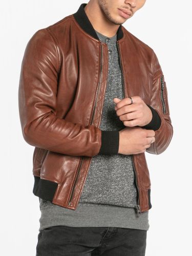 JETO BLOUSON CUIR COGNAC DAYTONA 