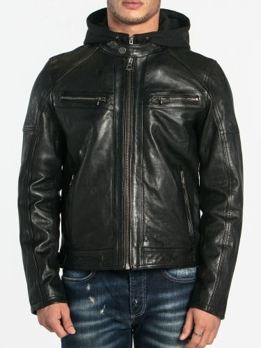 BLOUSON CUIR DAYTONA BISHOP LAMB PAOLO NOIR