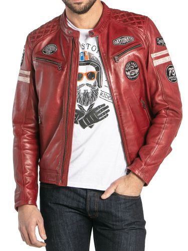 Blouson cuir homme Daytona WALKER ROUGE 