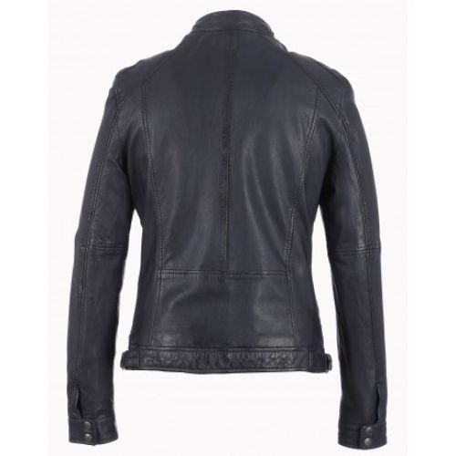 BLOUSON CASEY MARINE EN CUIR DE MOUTON VERITABLE OAKWOOD 