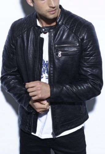 Blouson cuir homme Daytona Starget noir.