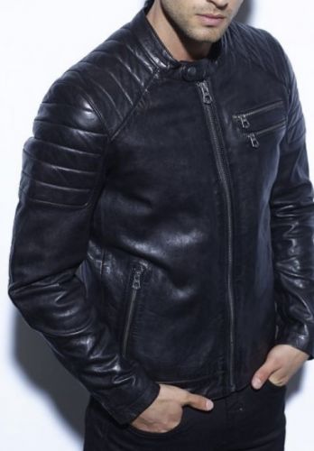 Blouson cuir homme Daytona Starget noir.