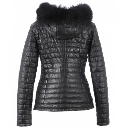 VESTE DOUDOUNE HAPPY LUXE FOURRURE NOIR