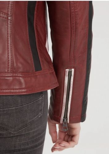 REXY BLOUSON CUIR FEMME STYLE BIKER 