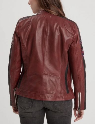 REXY BLOUSON CUIR FEMME STYLE BIKER 