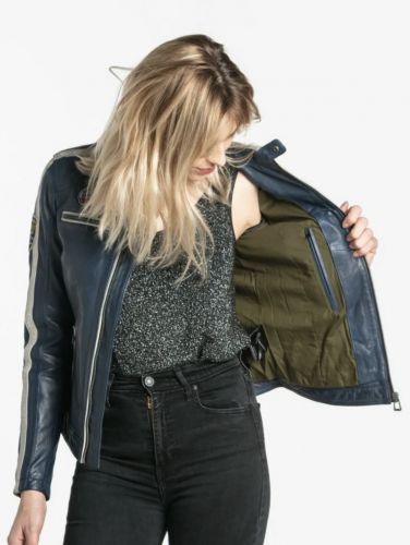 OLA VAN BLOUSON ROSE GARDEN EN CUIR PATCH