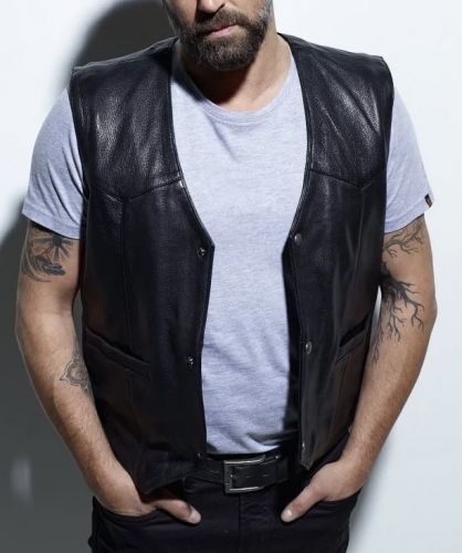 HOT ROAD GILET CUIR HOMME 