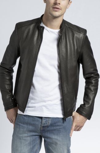 BLOUSON DROIT ARTHUR CHOCOLAT AGNEAU PREMIUM