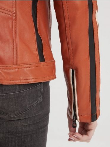 REXY BLOUSON CUIR FEMME STYLE BIKER 