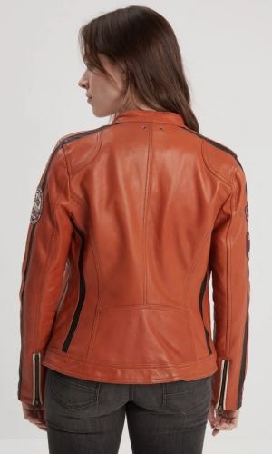REXY BLOUSON CUIR FEMME STYLE BIKER 