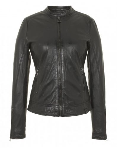 blouson coupe droite en cuir pour femme