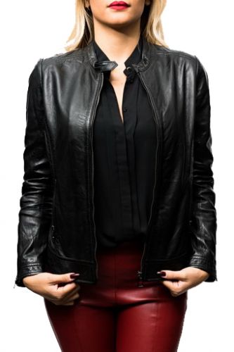 Blouson Cuir Rose Garden Liang Black