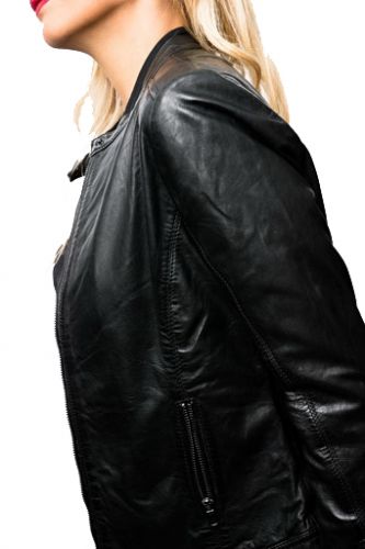 Blouson Cuir Rose Garden Liang Black