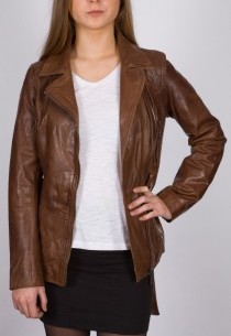 Veste en cuir Daytona femme marron Alizée100192. 