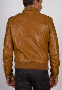 Blouson en cuir Daytona homme cognac Marc.