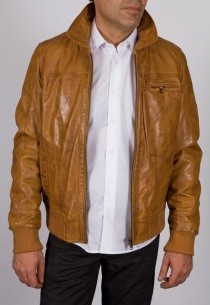 Blouson en cuir Redskins homme cognac Cayenne.