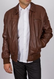 Blouson en cuir Redskins homme marron Cayenne.