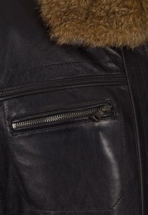 Blouson en cuir et fourrure Redskins homme noir Chaz.