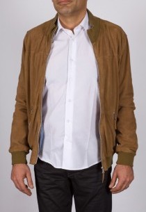 Veste en peau Redskins homme marron Krugger.