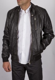 Blouson en cuir Redskins homme noir WickFord.