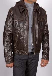 Blouson en cuir Daytona homme marron Jimmy.