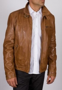 Veste en cuir Daytona homme Cognac Shelby.