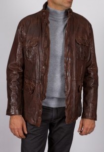 Veste en cuir Daytona homme marron vieilli Ricardo