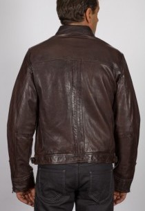 Blouson en cuir Daytona homme marron Shelby2