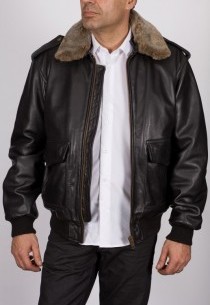 Blouson en cuir Mac Douglas homme noir Gerry