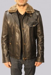 Blouson en cuir Mac Douglas homme noir Paolo.
