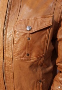 Blouson en cuir Daytona homme cognac Camberra.