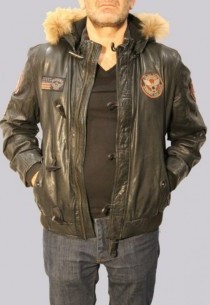 Blouson en cuir RedSkins homme noir vintage Québec